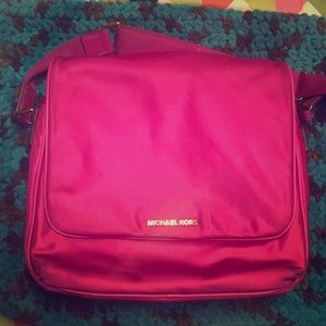 Gold and pinkish purple Michael Kors crossbody.